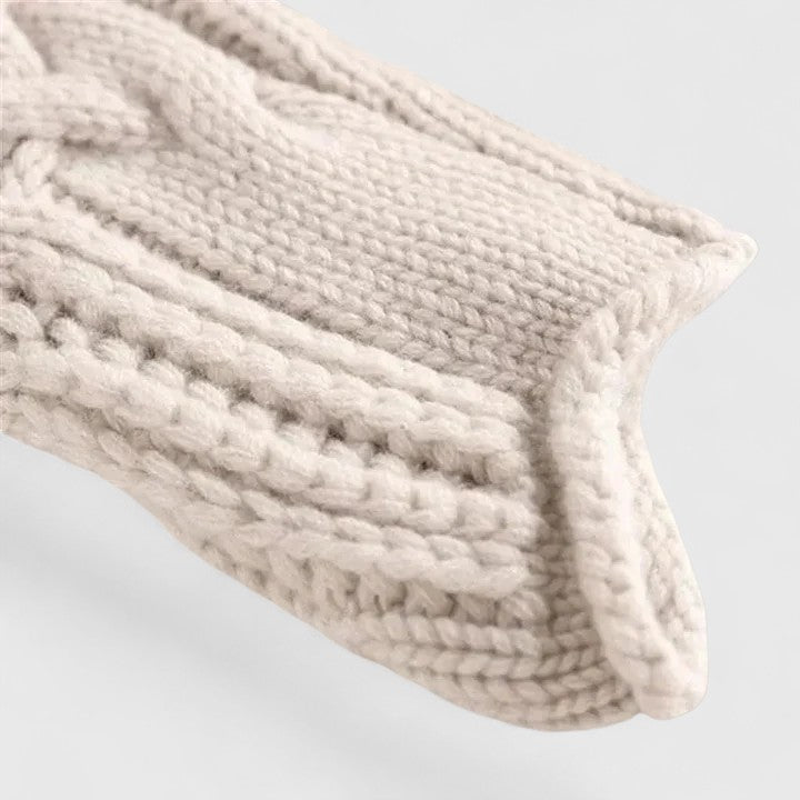 Pullover damski z kołnierzem stójkowym i wzorem w warkocze | L&V - 6 - Livia-Moda