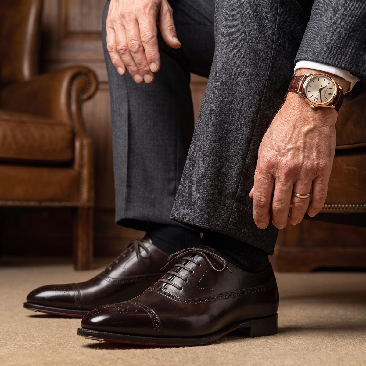 Męskie Buty Oxford z Eleganckim Fasonem i Dopracowanymi Detailami | L&V - 2 - Livia-Moda