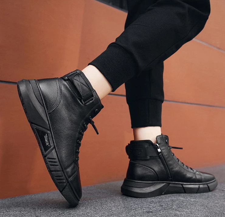 Męskie buty za kostkę z wysoką cholewką i wygodnym krojem | L&V - 4 - Livia-Moda