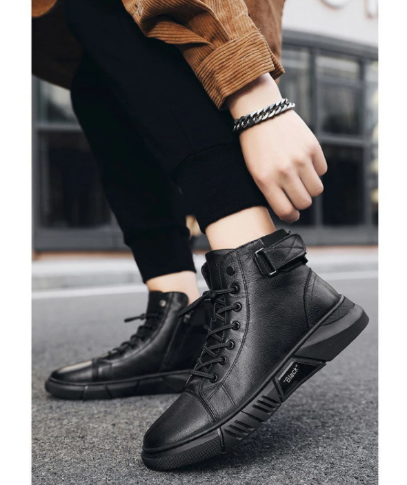 Męskie buty za kostkę z wysoką cholewką i wygodnym krojem | L&V - 5 - Livia-Moda