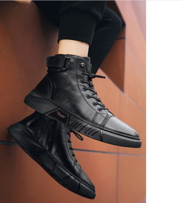 Męskie buty za kostkę z wysoką cholewką i wygodnym krojem | L&V - 6 - Livia-Moda