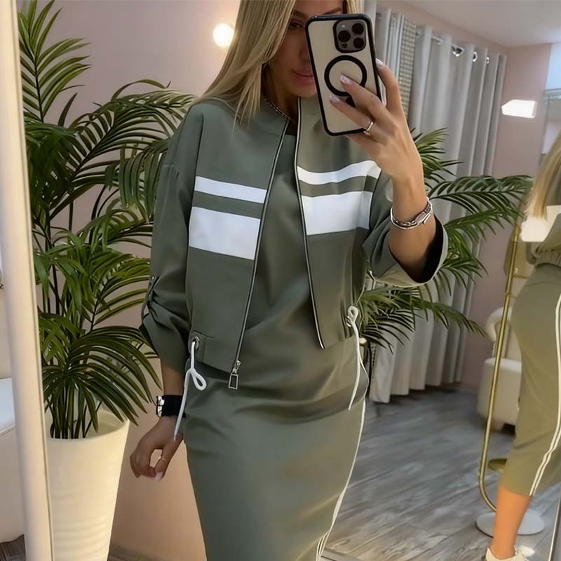 Komplet damski z bluzą i spódnicą | L&V - 1 - Livia-Moda