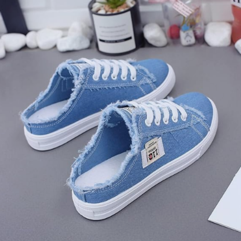 Sneaker damskie z odkrytą piętą i frędzlami | L&V - 1 - Livia-Moda