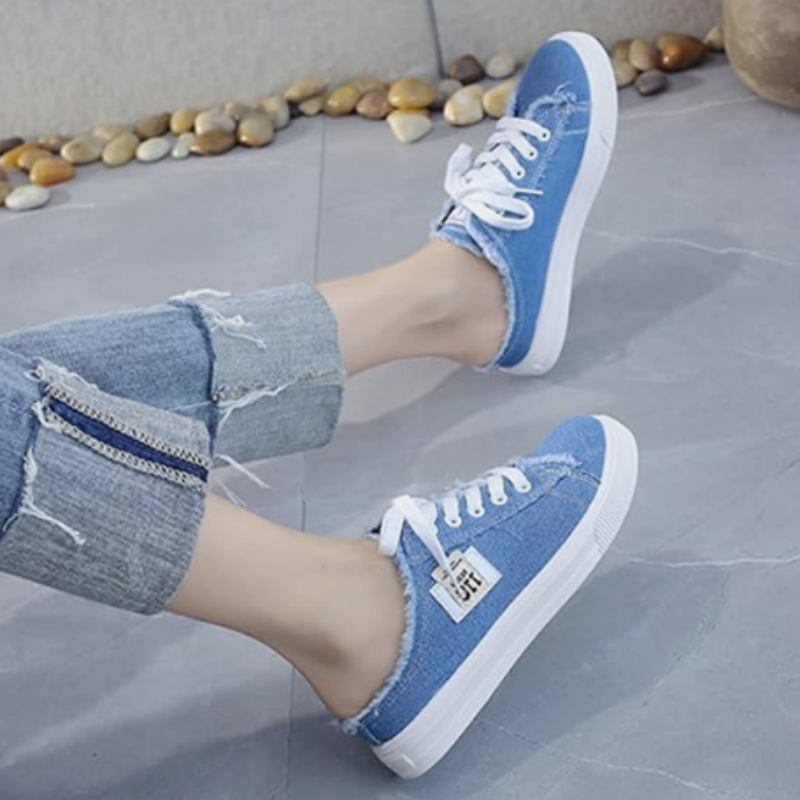 Sneaker damskie z odkrytą piętą i frędzlami | L&V - 3 - Livia-Moda