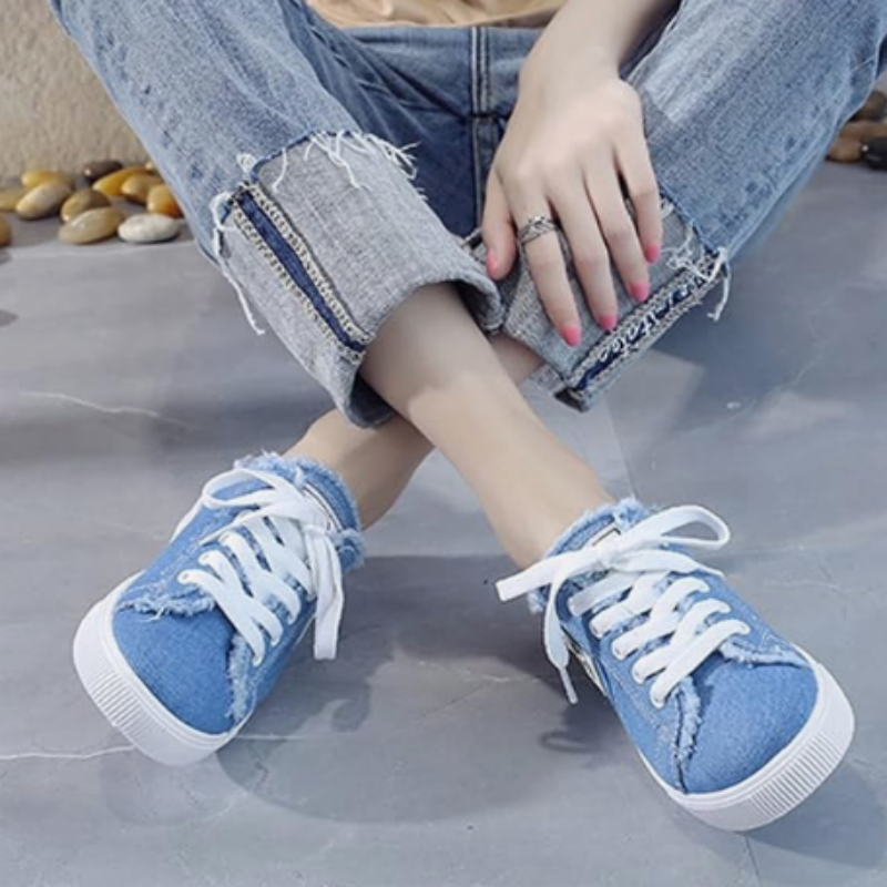 Sneaker damskie z odkrytą piętą i frędzlami | L&V - 4 - Livia-Moda