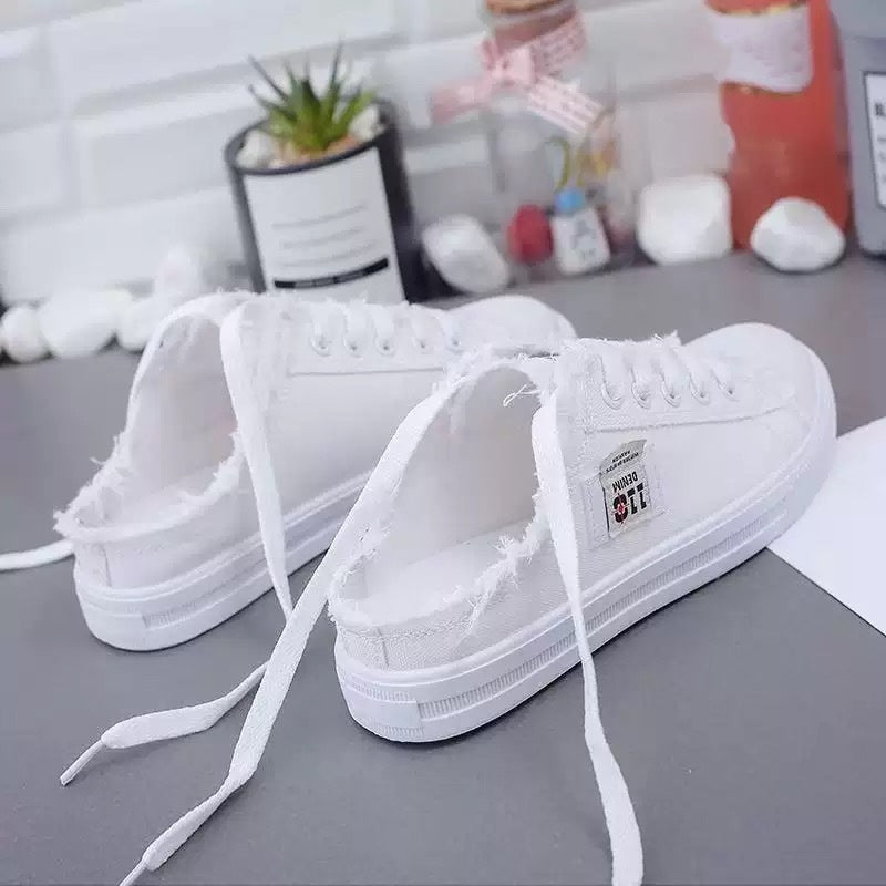 Sneaker damskie z odkrytą piętą i frędzlami | L&V - 6 - Livia-Moda