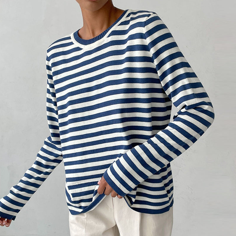 Pullover damski z luźnym krojem i długimi rękawami | L&V - 1 - Livia-Moda
