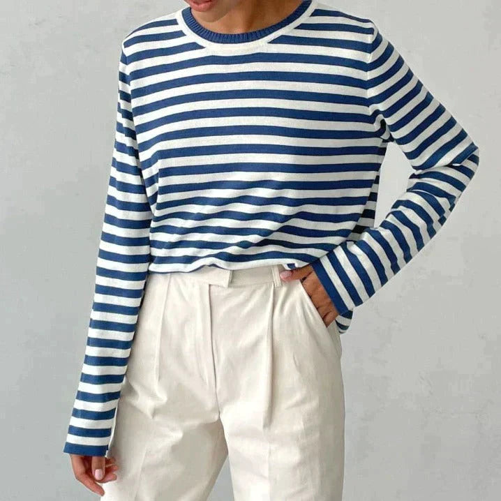 Pullover damski z luźnym krojem i długimi rękawami | L&V - 2 - Livia-Moda