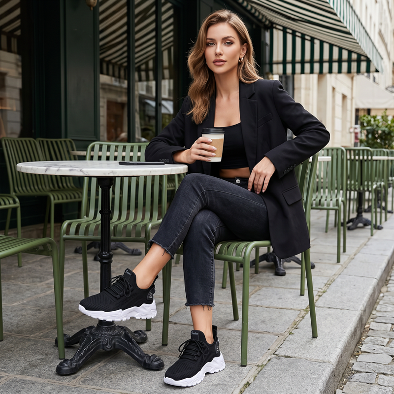 Sneakers damskie z sportowym krojem i wygodnym dopasowaniem | L&V - 2 - Livia-Moda