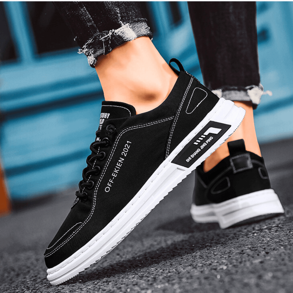 Męskie Buty Casual z Komfortowym Dopasowaniem i Wyrazistym Stylem | L&V - 18 - Livia-Moda