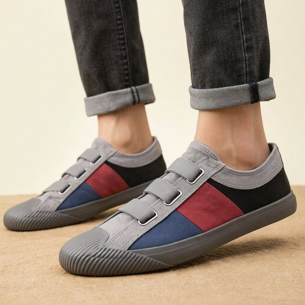Sneakersy męskie z nowoczesnym designem i praktycznym zapięciem | L&V - 2 - Livia-Moda