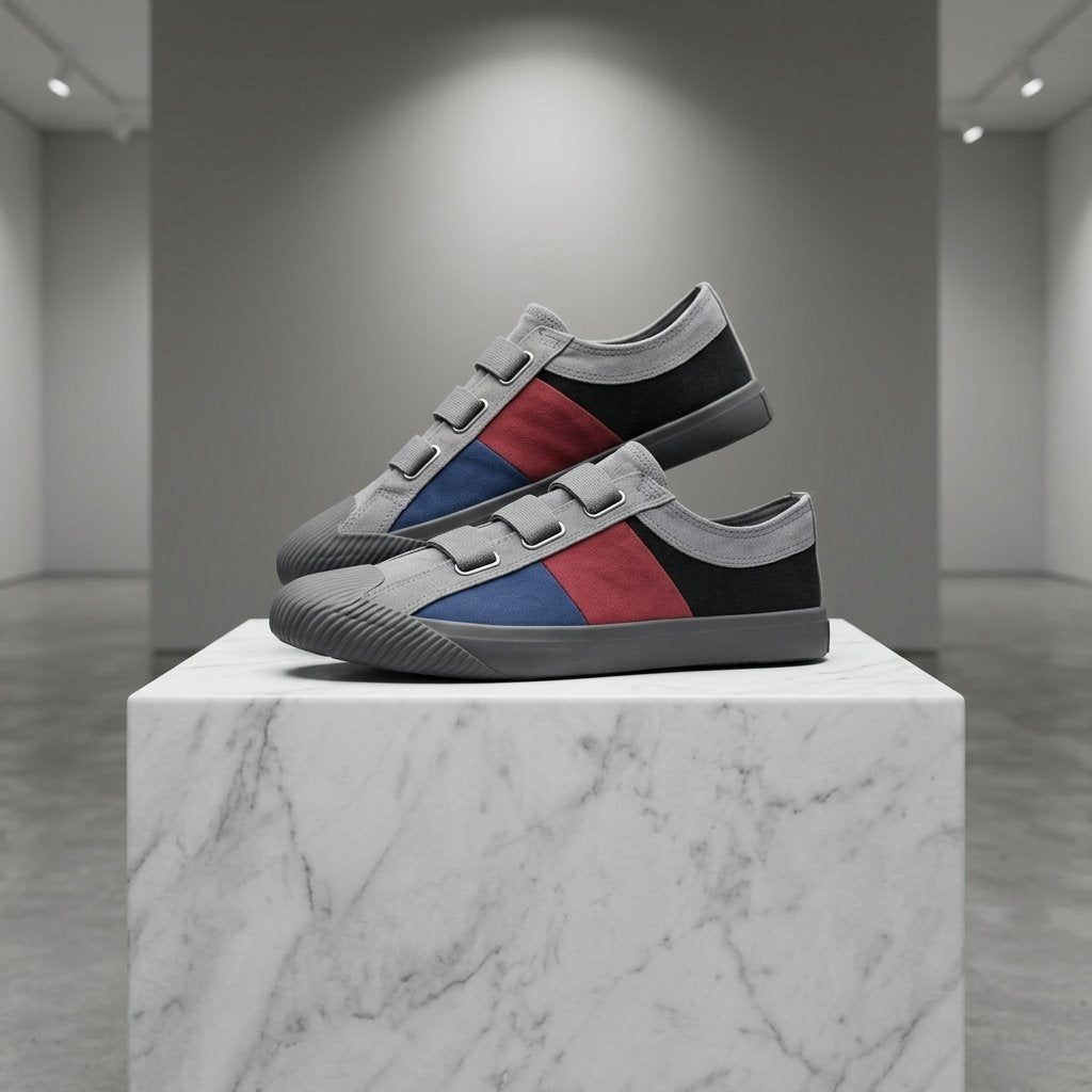 Sneakersy męskie z nowoczesnym designem i praktycznym zapięciem | L&V - 4 - Livia-Moda