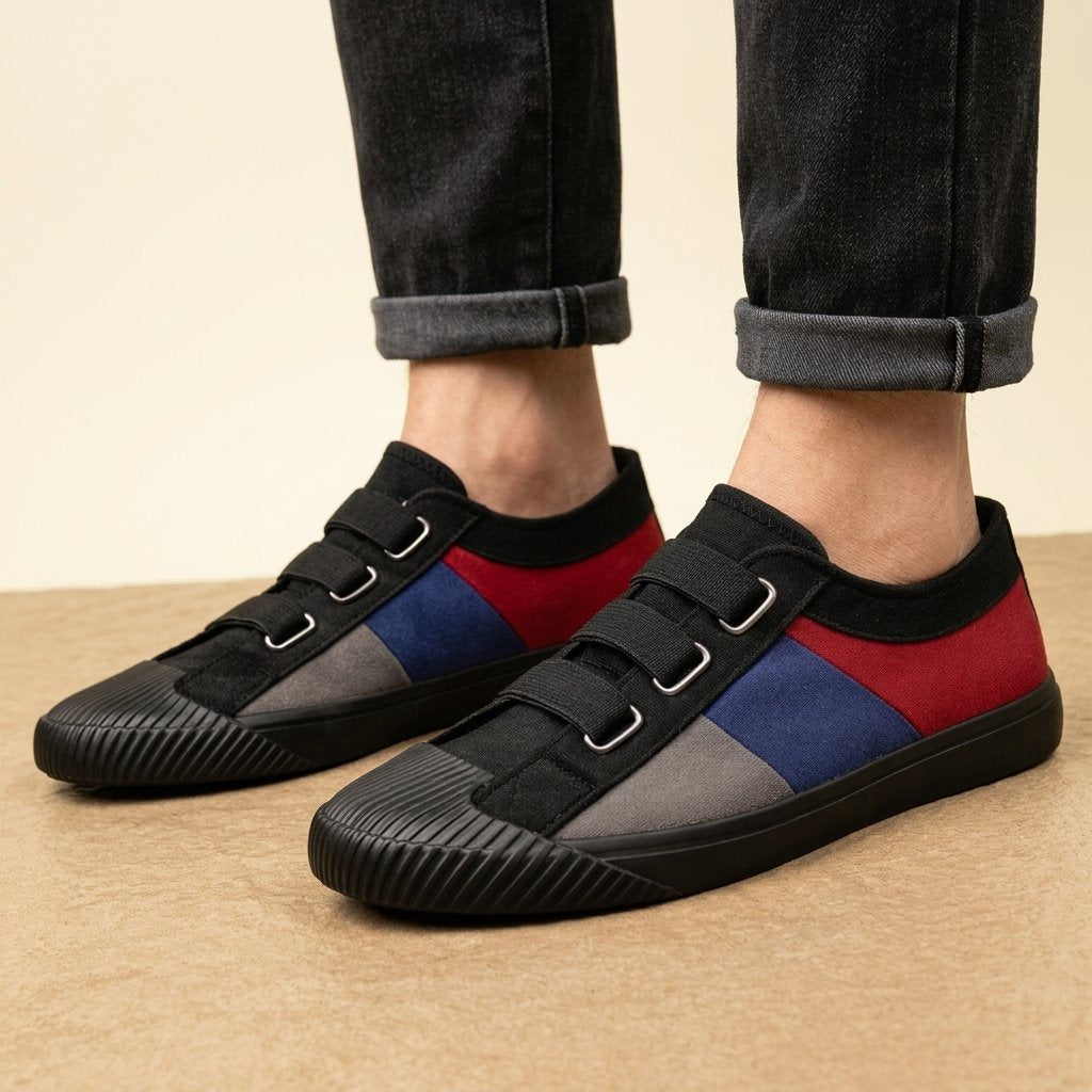 Sneakersy męskie z nowoczesnym designem i praktycznym zapięciem | L&V - 6 - Livia-Moda