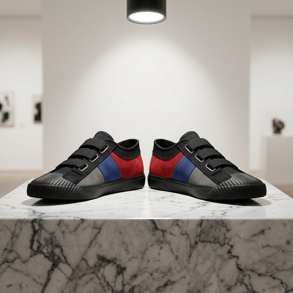 Sneakersy męskie z nowoczesnym designem i praktycznym zapięciem | L&V - 7 - Livia-Moda