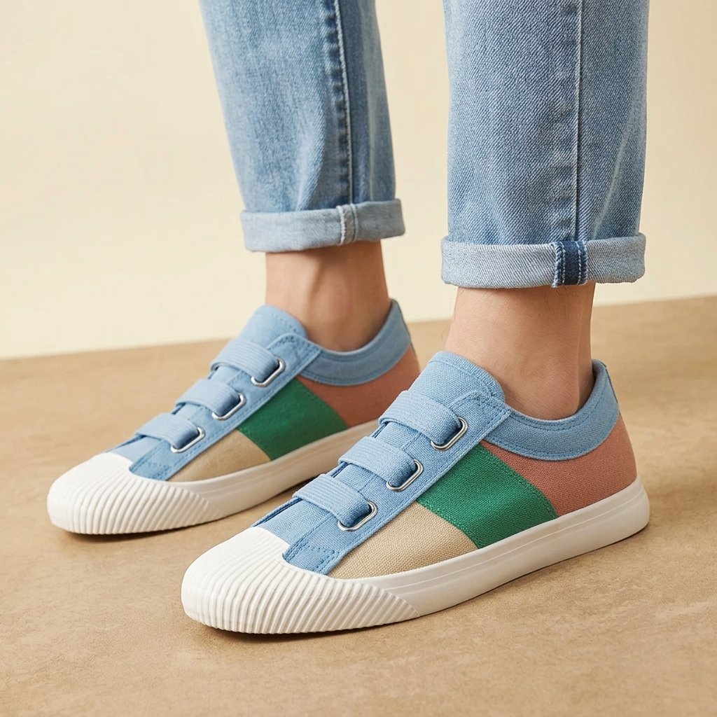 Sneakersy męskie z nowoczesnym designem i praktycznym zapięciem | L&V - 9 - Livia-Moda