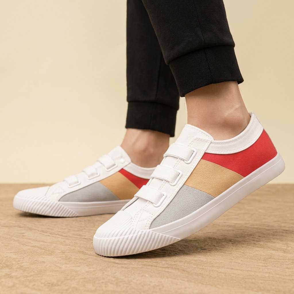 Sneakersy męskie z nowoczesnym designem i praktycznym zapięciem | L&V - 12 - Livia-Moda