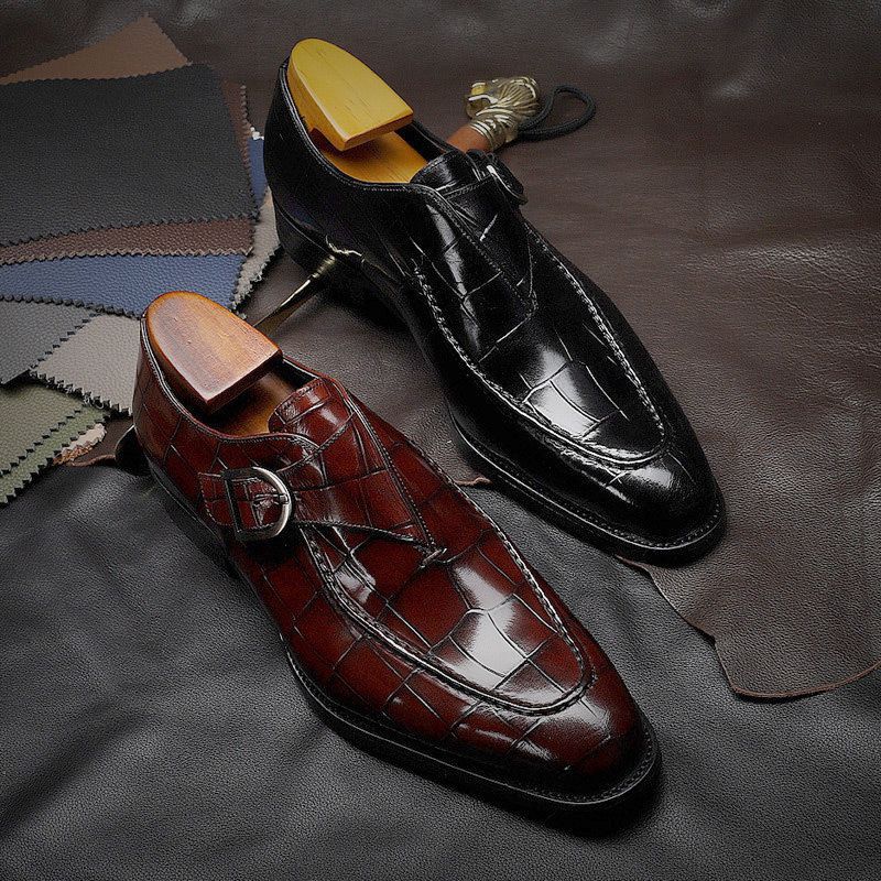 Męskie buty ze skórzanym wierzchem i eleganckim krojem | L&V - 2 - Livia-Moda