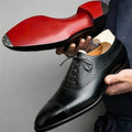 Męskie eleganckie buty sznurowane Cap-Toe z detalami | L&V - 1 - Livia-Moda