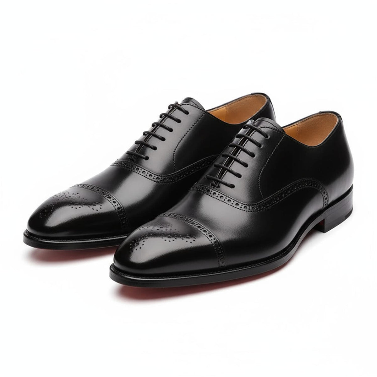 Męskie eleganckie buty sznurowane Cap-Toe z detalami | L&V - 6 - Livia-Moda