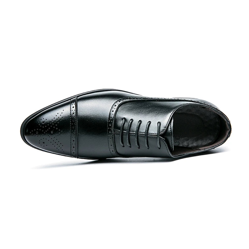 Męskie eleganckie buty sznurowane Cap-Toe z detalami | L&V - 7 - Livia-Moda