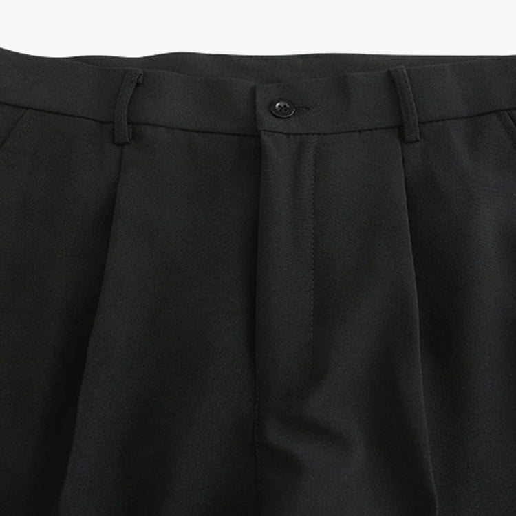 Eleganckie męskie spodnie garniturowe z plisami | L&V - 4 - Livia-Moda