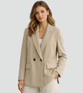 Blazer damski z podwójnym zapięciem i taliowanym krojem | L&V - 2 - Livia-Moda