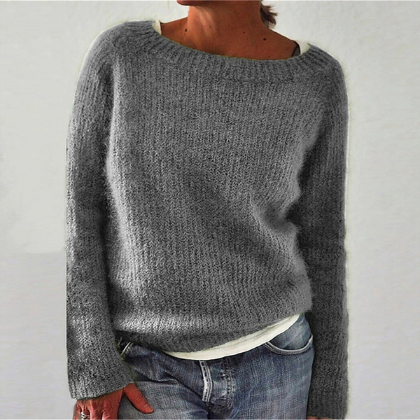 Pullover Damski - Luźny Krój z Szerokim Dekoltem | L&V - 1 - Livia-Moda