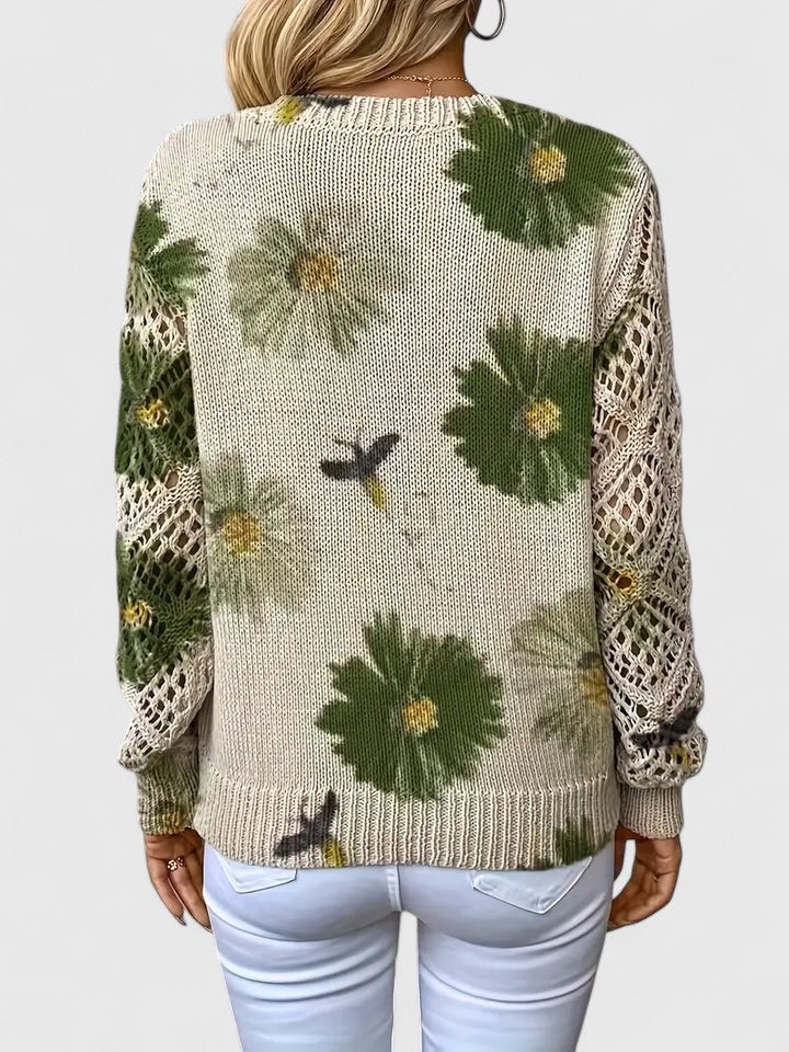 Pullover damski z dekoltem w serek i luźnym krojem z detalami - 11 - Livia-Moda
