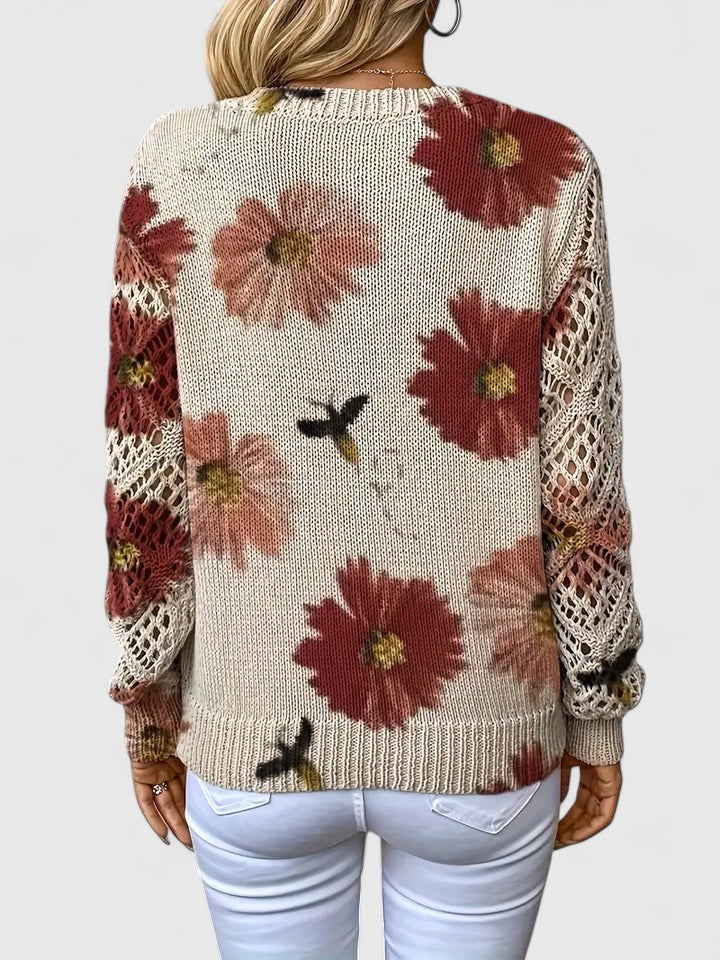 Pullover damski z dekoltem w serek i luźnym krojem z detalami - 15 - Livia-Moda