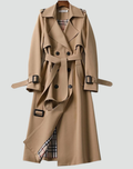 Trenchcoat Damski - Klasyczny Krój z Paseczkiem w Talii | L&V - 3 - Livia-Moda