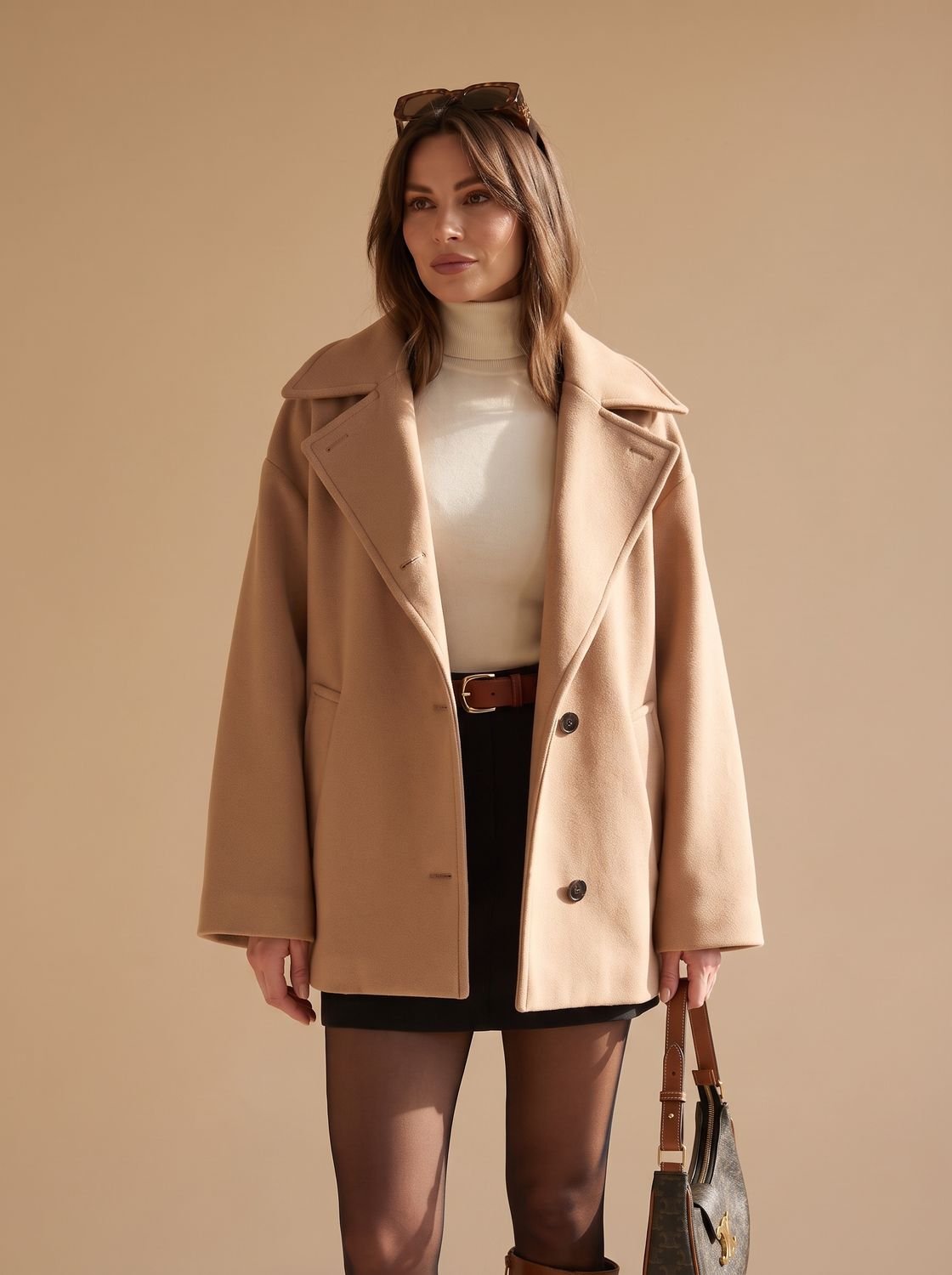 Płaszcz damski z luźnym krojem i eleganckimi guzikami - 11 - Livia-Moda