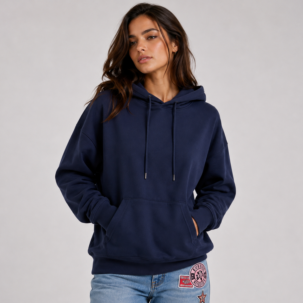 Hoodie damski z luźnym krojem i wyrazistym detalem - 2 - Livia-Moda