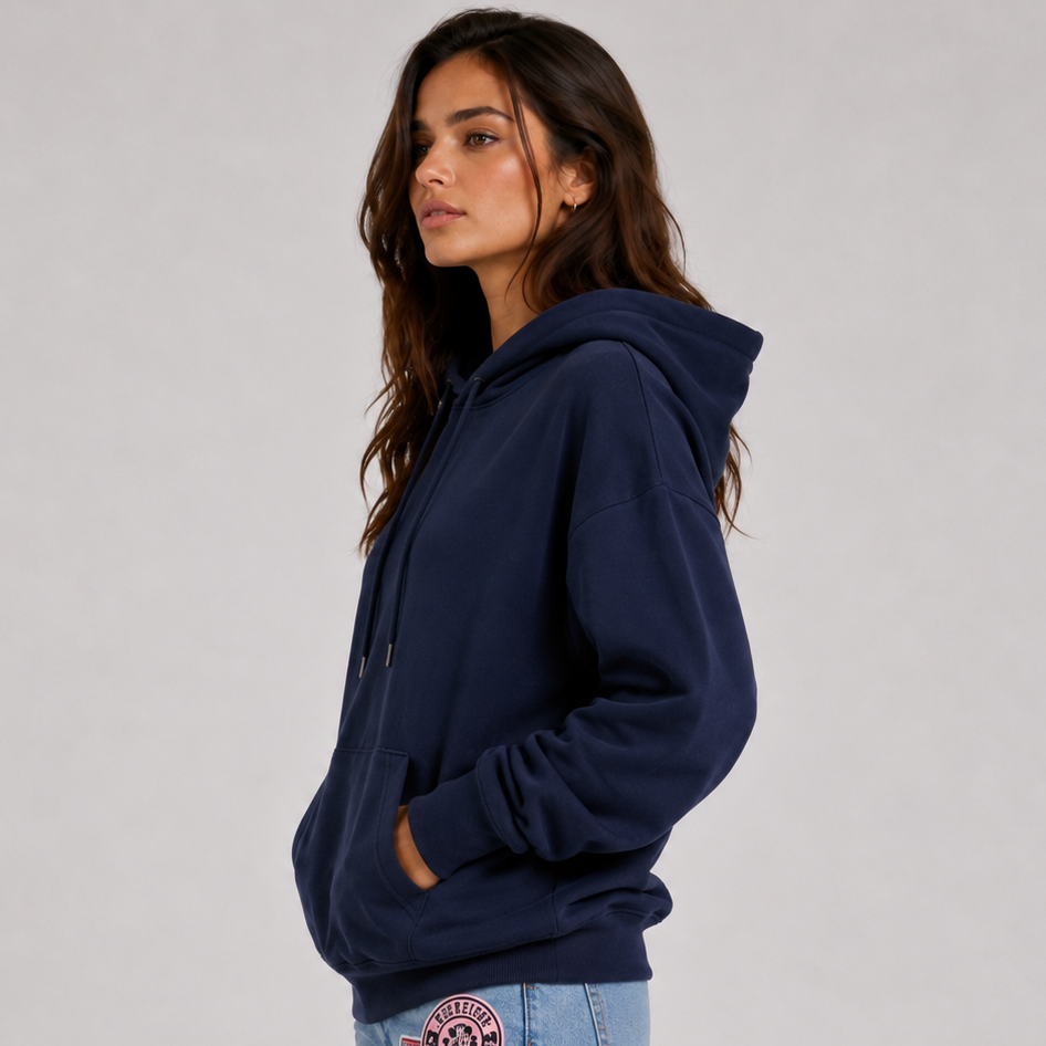 Hoodie damski z luźnym krojem i wyrazistym detalem - 4 - Livia-Moda
