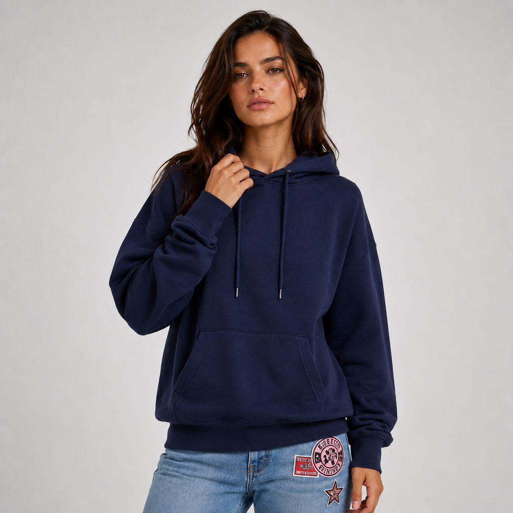 Hoodie damski z luźnym krojem i wyrazistym detalem - 7 - Livia-Moda
