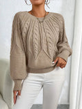 Pullover damski z luźnym krojem i bufkami na rękawach - 2 - Livia-Moda
