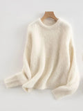 Pullover damski z luźnym krojem i długimi rękawami - 1 - Livia-Moda