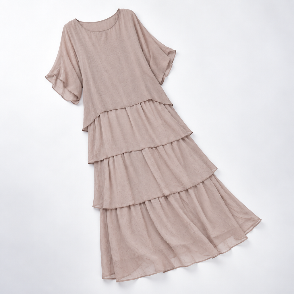 Sukienka maxi damska z falującym krojem i luźnymi rękawami - 4 - Livia-Moda