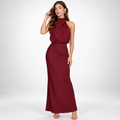 Sukienka wieczorowa damska maxi z dopasowaną sylwetką i eleganckim dekoltem - 1 - Livia-Moda