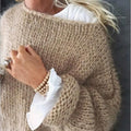 Pullover damski z luźnym krojem i odkrytymi ramionami - 1 - Livia-Moda