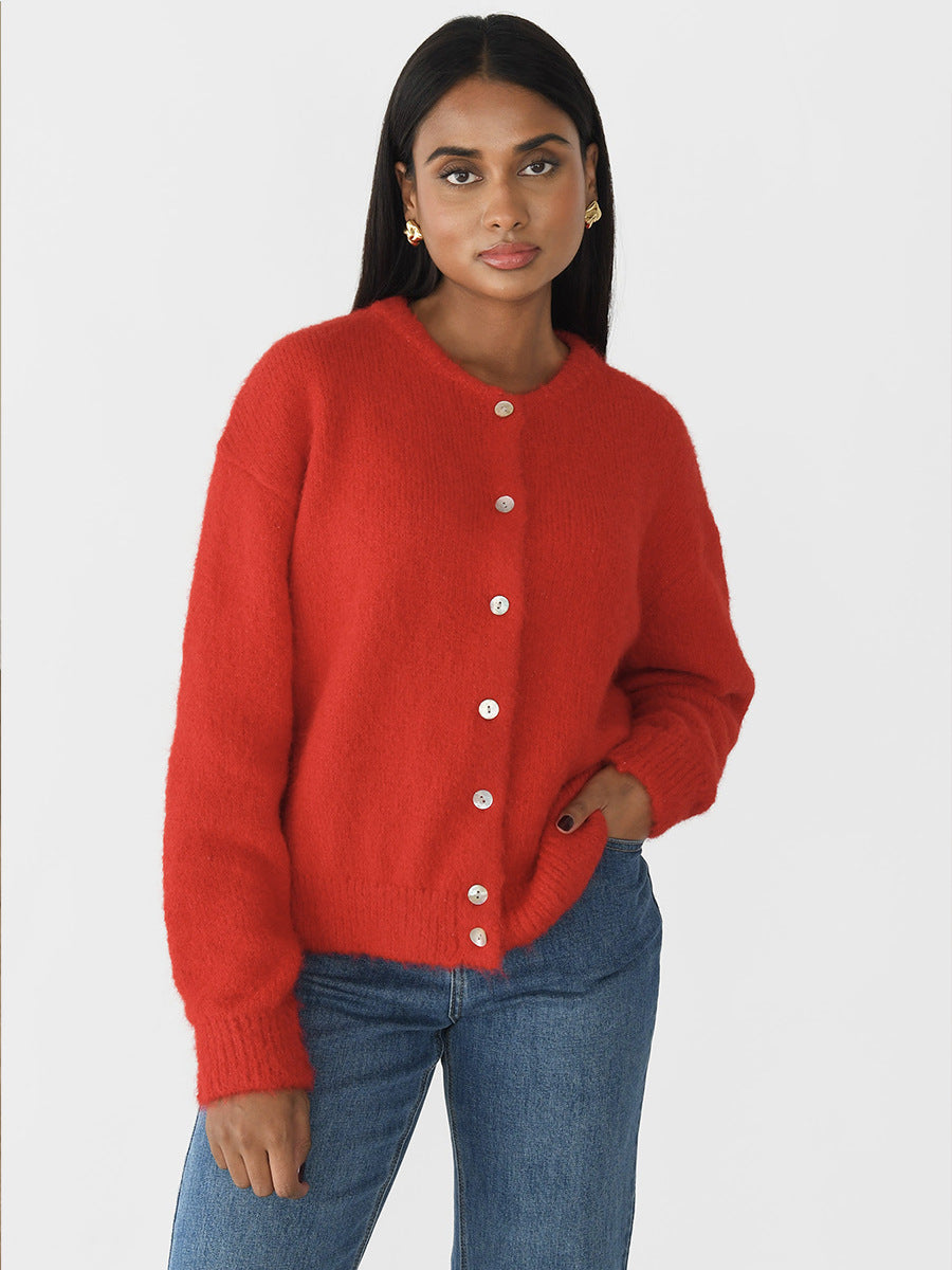 Cardigan damski z guzikami – Luźny krój i elegancki design - 6 - Livia-Moda