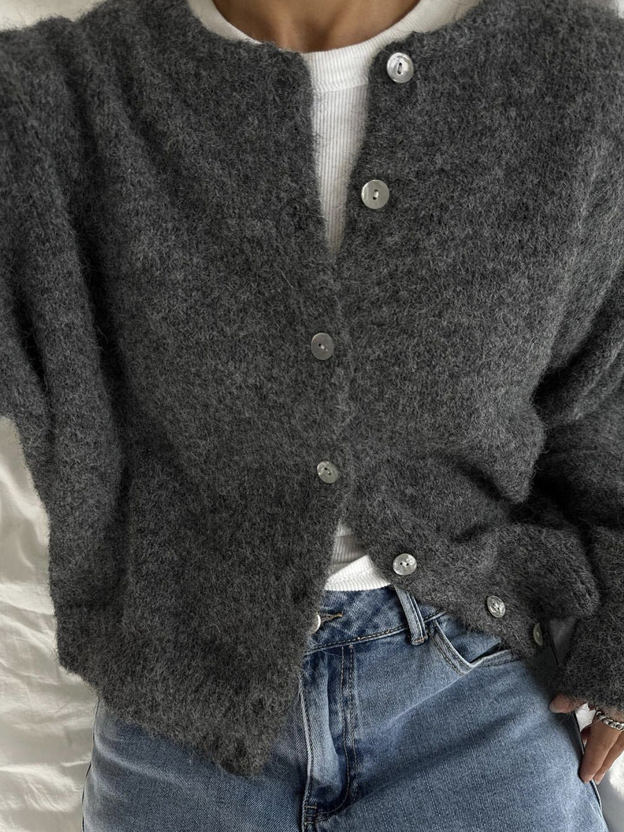 Cardigan damski z guzikami – Luźny krój i elegancki design - 10 - Livia-Moda