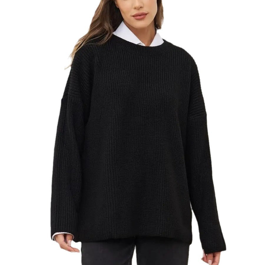 Pullover damski z okrągłym dekoltem i luźnym krojem - 9 - Livia-Moda