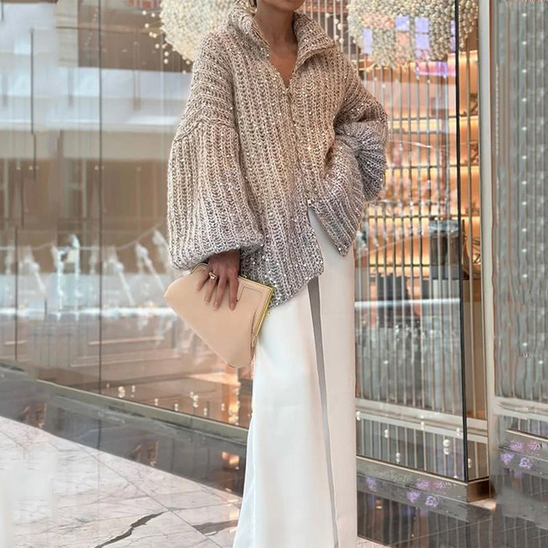 Cardigan damski z luźnym krojem i długimi rękawami - 9 - Livia-Moda