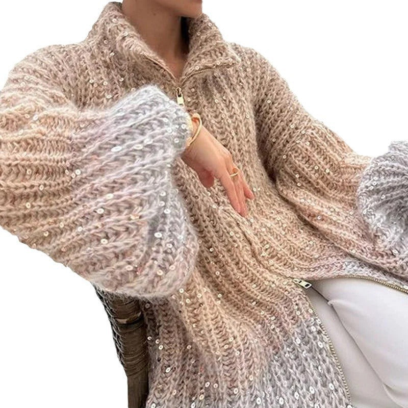 Cardigan damski z luźnym krojem i długimi rękawami - 10 - Livia-Moda