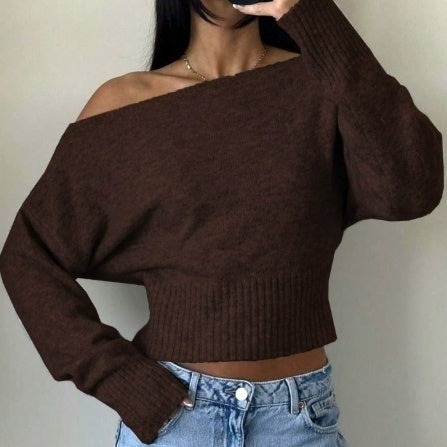 Pullover damski z dekoltem Off-Shoulder i luźnym krojem - 2 - Livia-Moda