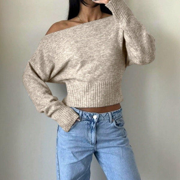 Pullover damski z dekoltem Off-Shoulder i luźnym krojem - 4 - Livia-Moda