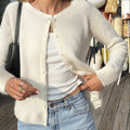 Cardigan damski z guzikami i okrągłym dekoltem - 4 - Livia-Moda