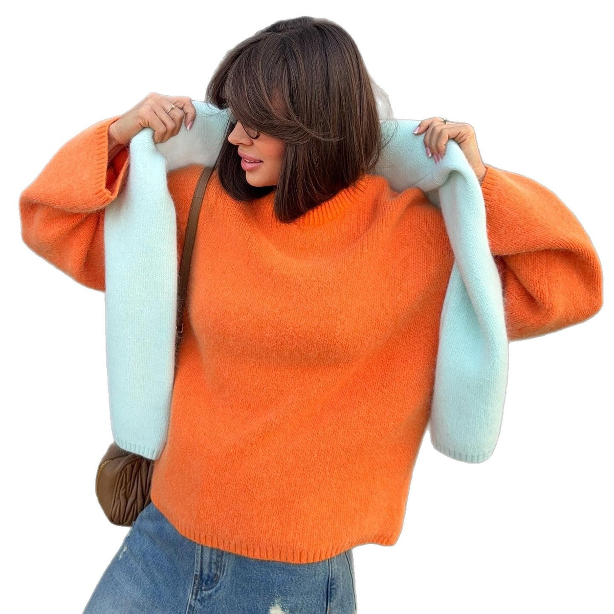 Pullover damski z okrągłym dekoltem i luźnym krojem - 9 - Livia-Moda