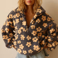 Hoodie damski z kwiatowym wzorem i stójką - 6 - Livia-Moda