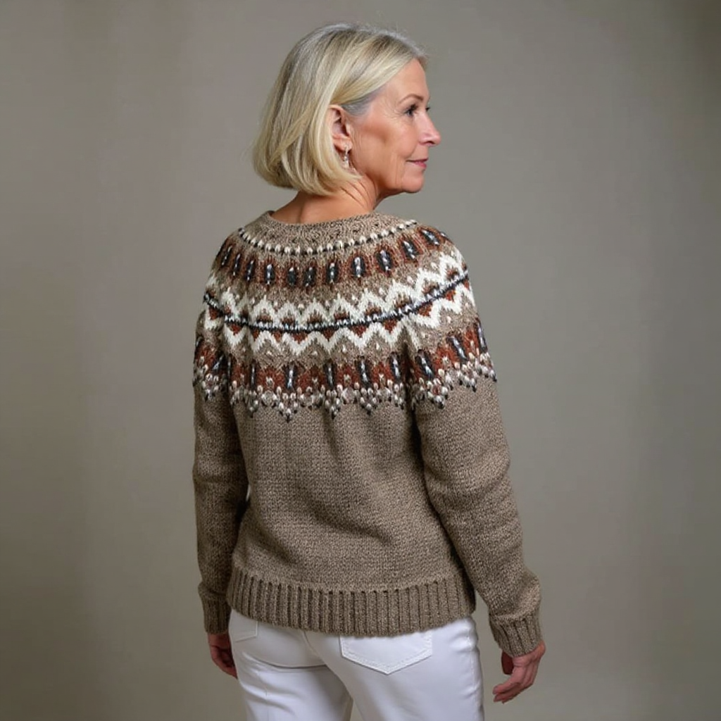 Cardigan damski z wzorem i guzikami, luźny krój - 3 - Livia-Moda